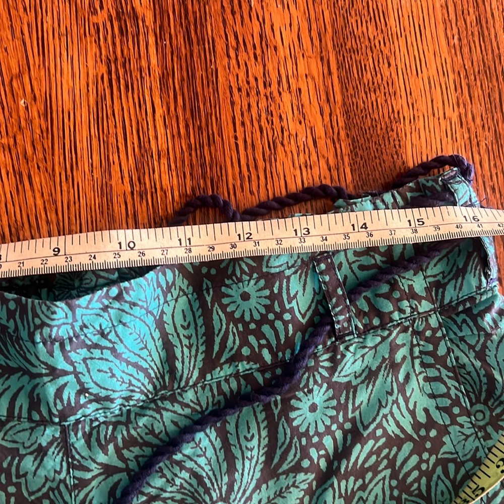 NWOT Sundance Vibrant Reef Pants Floral Scroll Turquoise Blue Purple SZ M 8-10 - Picture 5 of 16